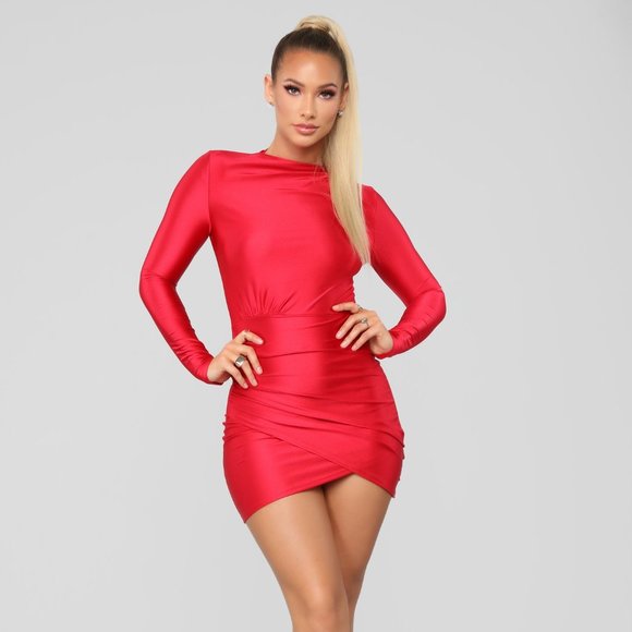NWOT Fashion Nova "One More Time Dress - Red" - Picture 2 of 7